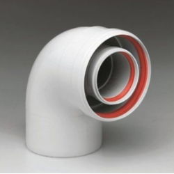 Koaksiaalikulma  90°, Ø 60/100 mm Koaksiaalikulma  90°, Ø 60/100 mm